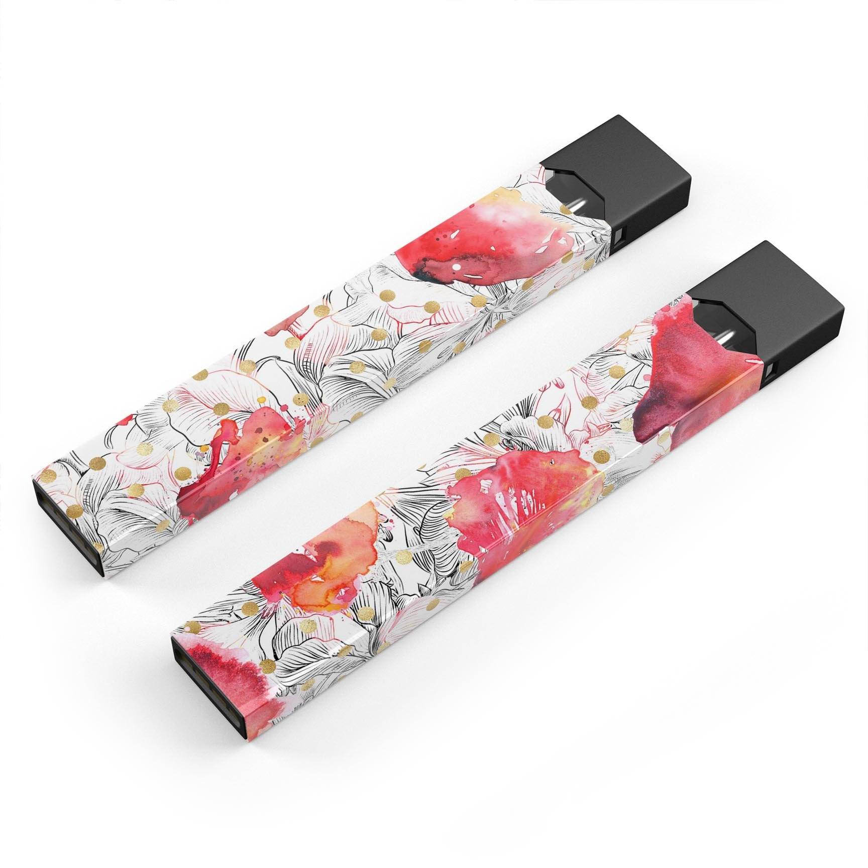 Karamfila Watercolo Poppies V29 skin-wrap for JUUL device, featuring vibrant poppy design and premium quality.
